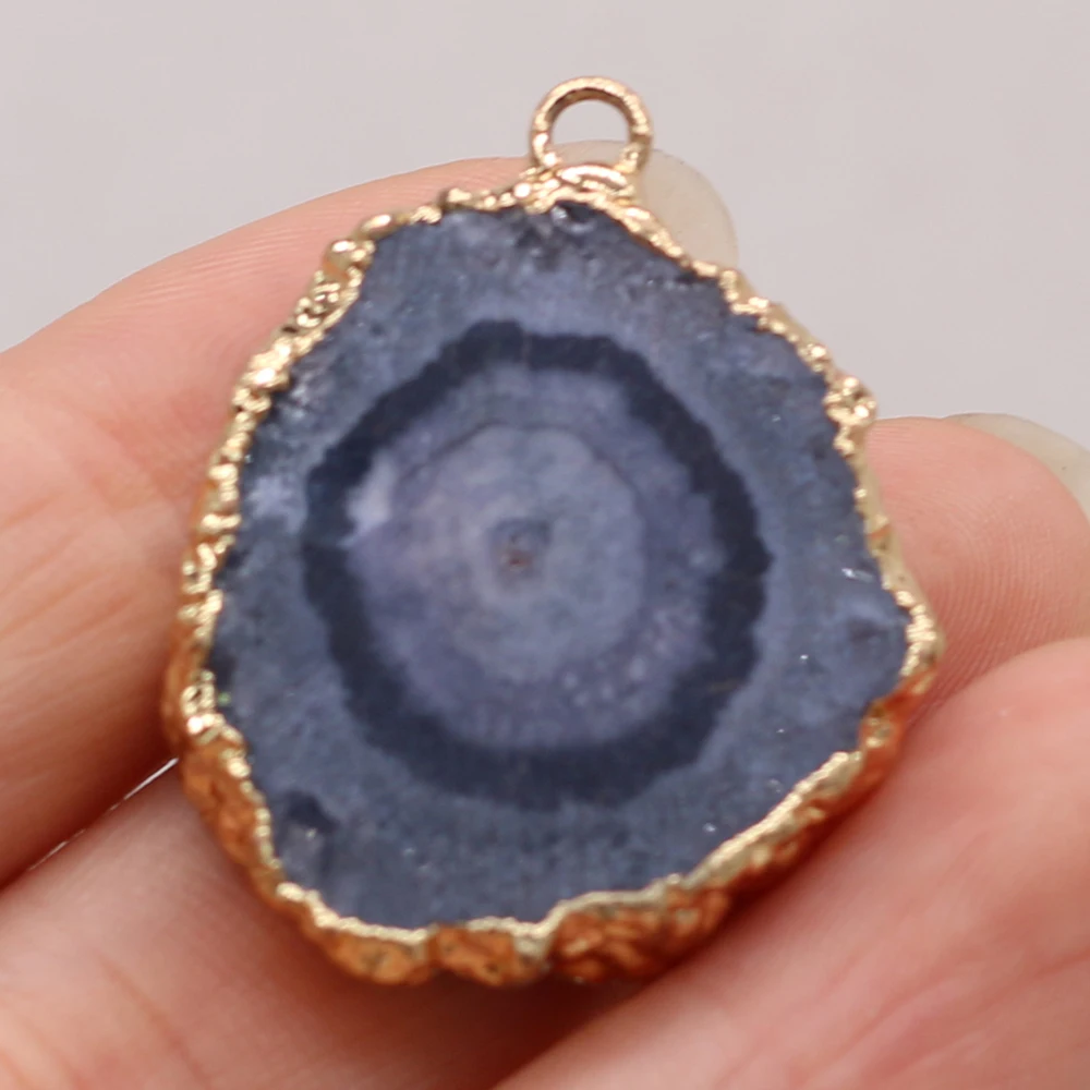 Natural Stone Druzy Pendants Irregular Gold plated Slice Druzy for Jewelry Making Diy Women Necklace Earrings Accessories