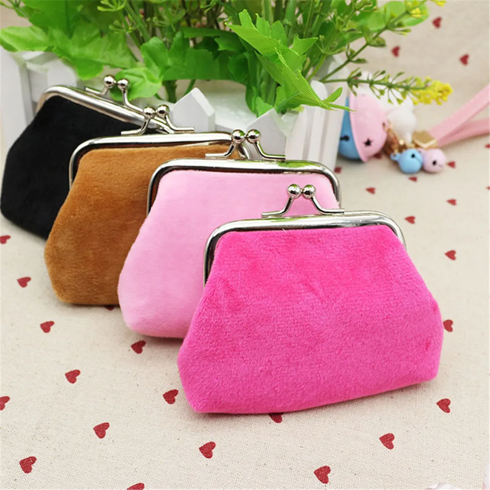 Monedero pequeño de Color caramelo para mujer, monedero de mano, bolsa de almacenamiento de lápiz labial, Mini monedero