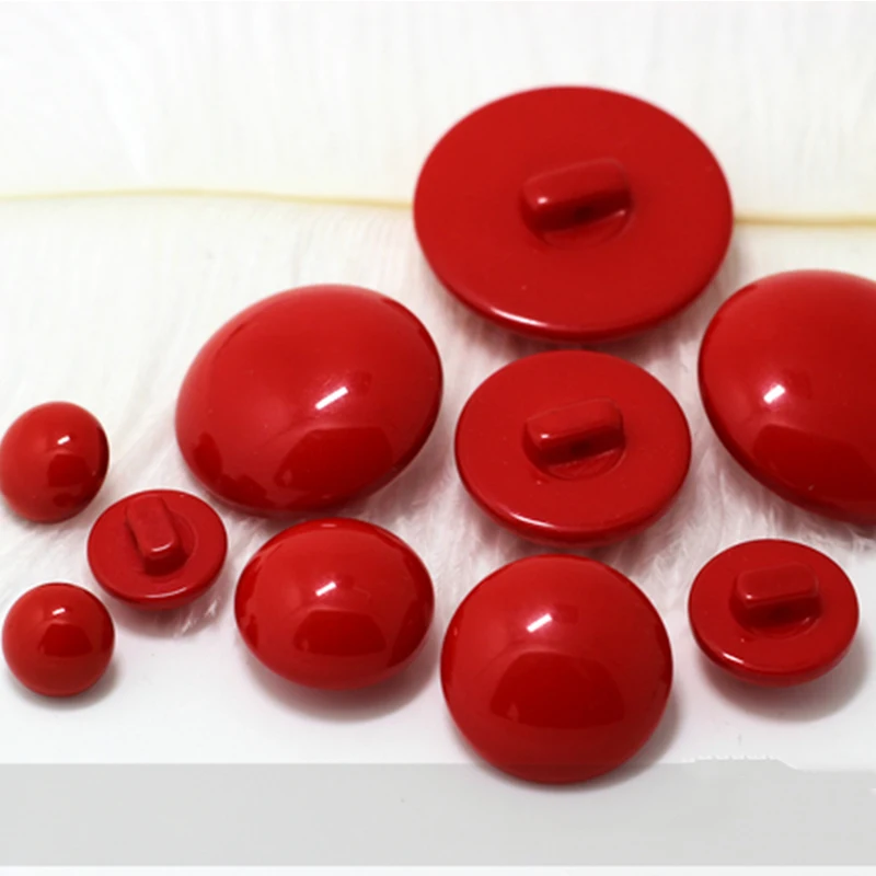5Pcs Black and White round Candy Red Mushroom Buckle Light Head Animal Eyes Shirt Decorative Buttons