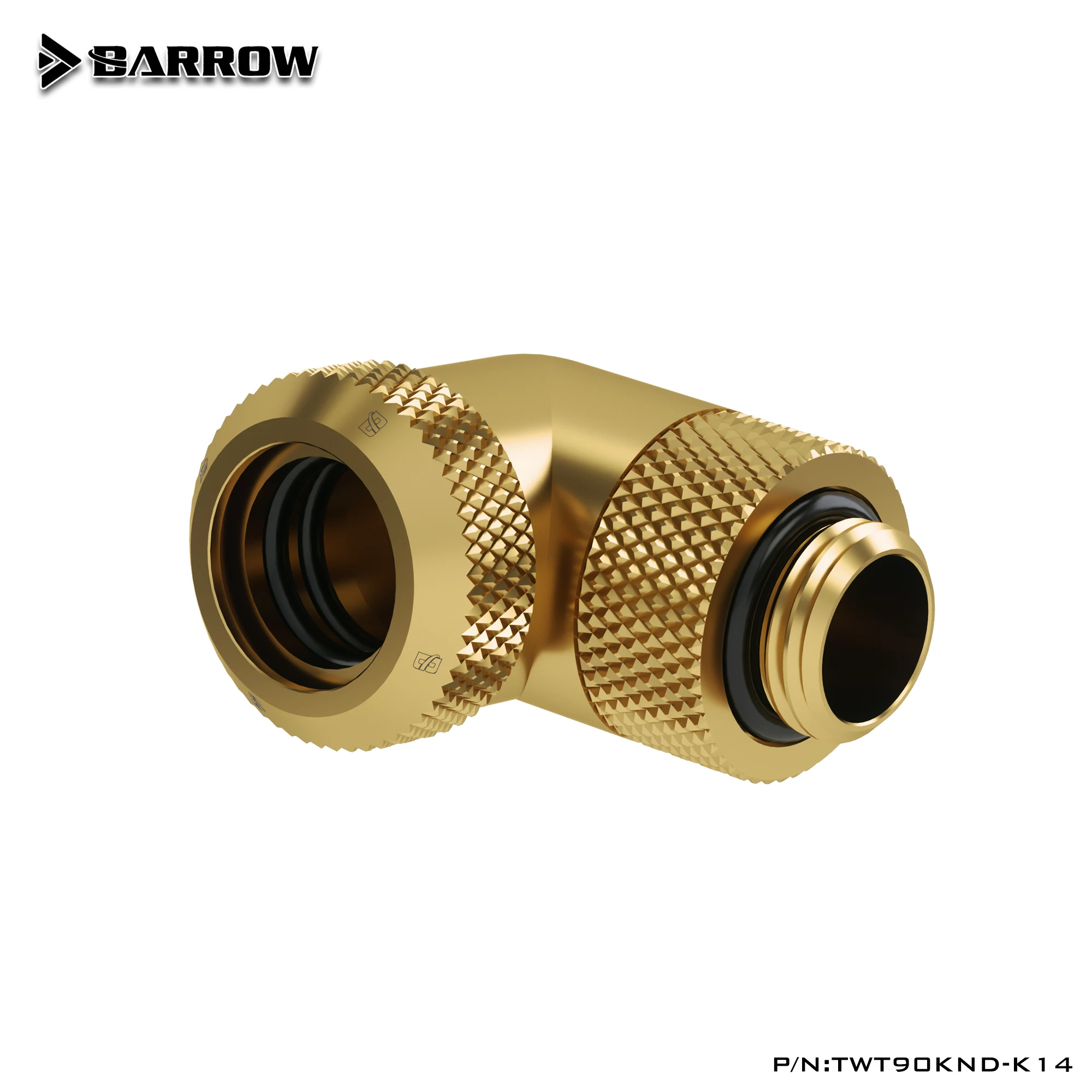 Barrow PC water cooling 90 degree Rotary Fitting tube connector Sliding tubing for 14mm hard tube TWT90KND-K14