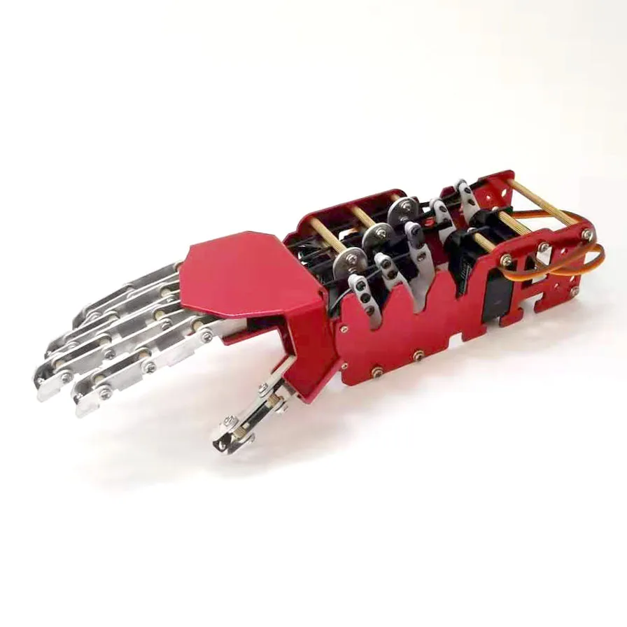 5DOF Robot Hand/Five Fingers/Red/Metal Manipulator Arm/Mini Bionic Gripper DIY