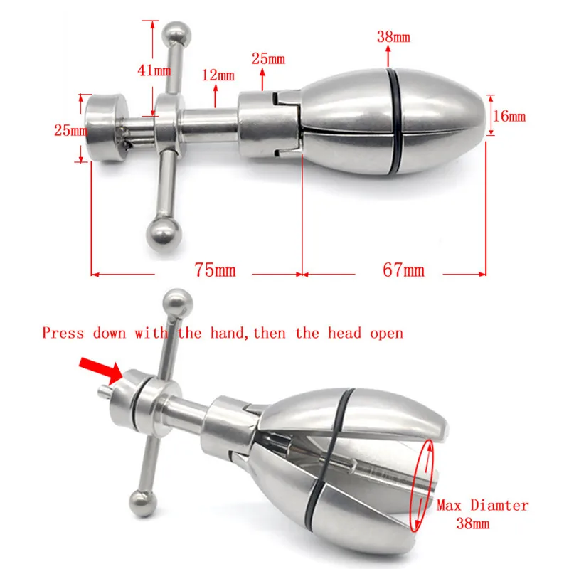 Heavy Stainless Steel Anal Dilators,Anus Expanding Chastity Device,Anal Plug,Chastity Lock,Buttplug SM Sex Toys For Women Men