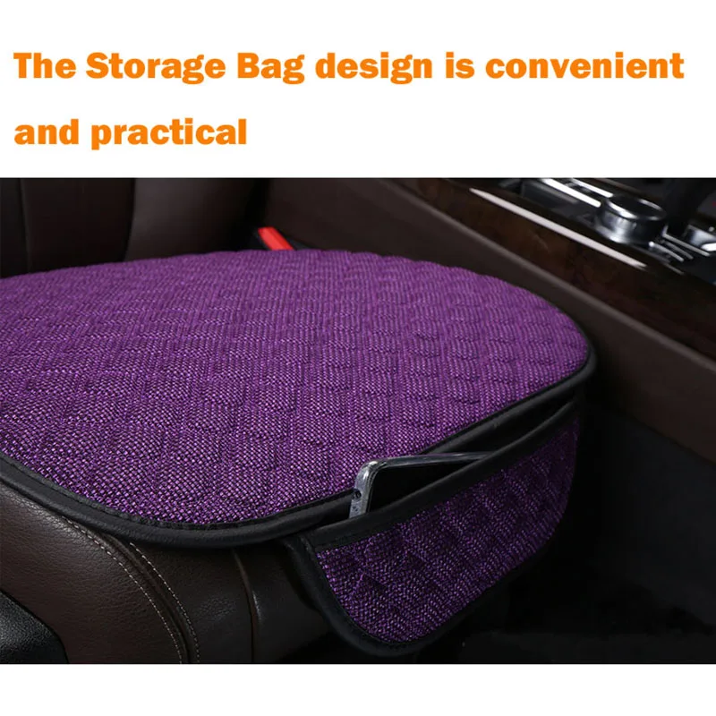 Summer Car Seat Cover Skidproof Front Rear Backrest Flax Protector Auto Seat Protect Cushion Anti-slip Pad Ｍat Car Accessories image 4