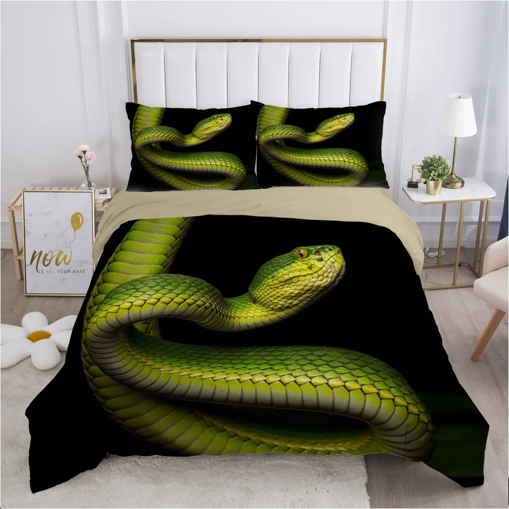 

Snake bedding set Queen King Full Double Duvet cover set pillow case Bed linens Quilt cover 240x220 200x200 Cyan