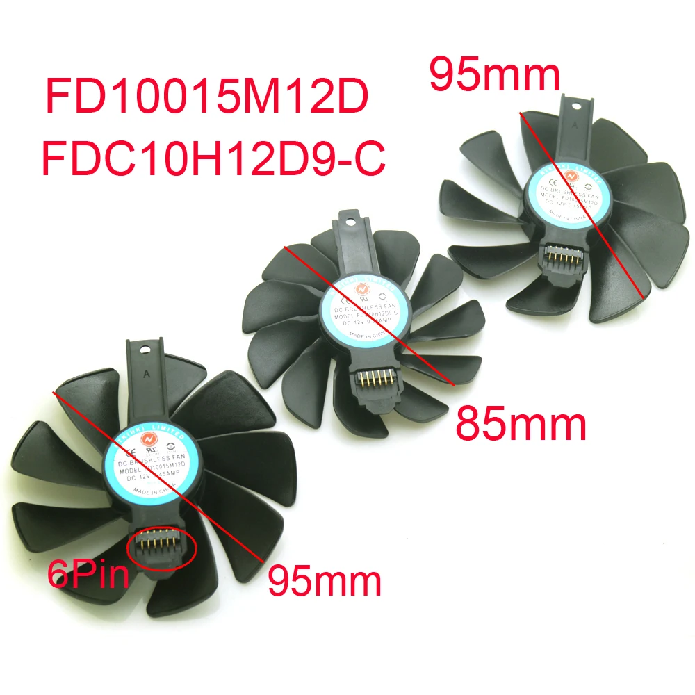 FD10015M12D FDC10H12D9-C DC12V VGA Fan For Sapphire RX5700XT RX5700 RX5600 XT D6 OC Graphics Card Cooling Fan