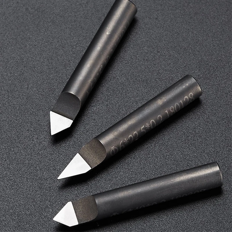 UCHEER 1pc SHK6mm diamant gravure bits PCD outils CNC routeur lettrage gaufrage bits pour marbre, granit CNC pierre sculpture coupe