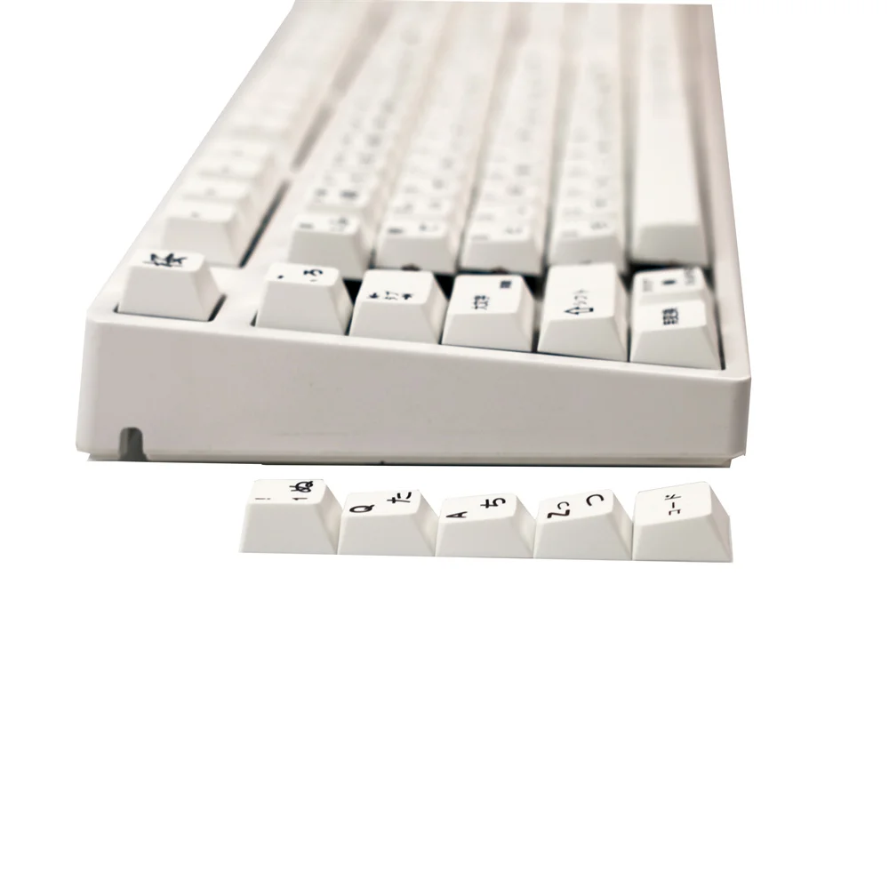 Imagem -06 - Pbt Keycap Minimalismo Japonês Branco 129 Teclas Cherry Profile Dye Subbed 6.25u 7u Barra de Espaço Conjuntos Completos para Teclado Mecânico