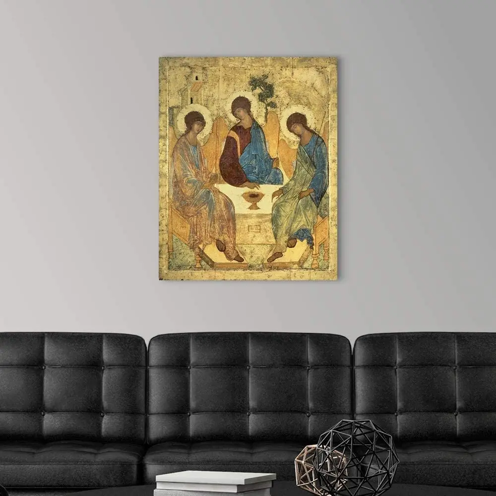 The Holy Three Holy Fathers Canvas By Ho Me Lili Wall Art Print Angel Artwork For Living Room Home Office Decor