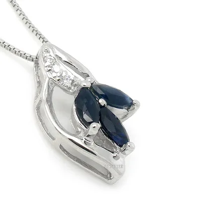 100% Natural Black Sapphire Pendant for Daily Wear 2.5mm*5mm Sapphire Necklace Pendant 925 Silver Sapphire Jewelry