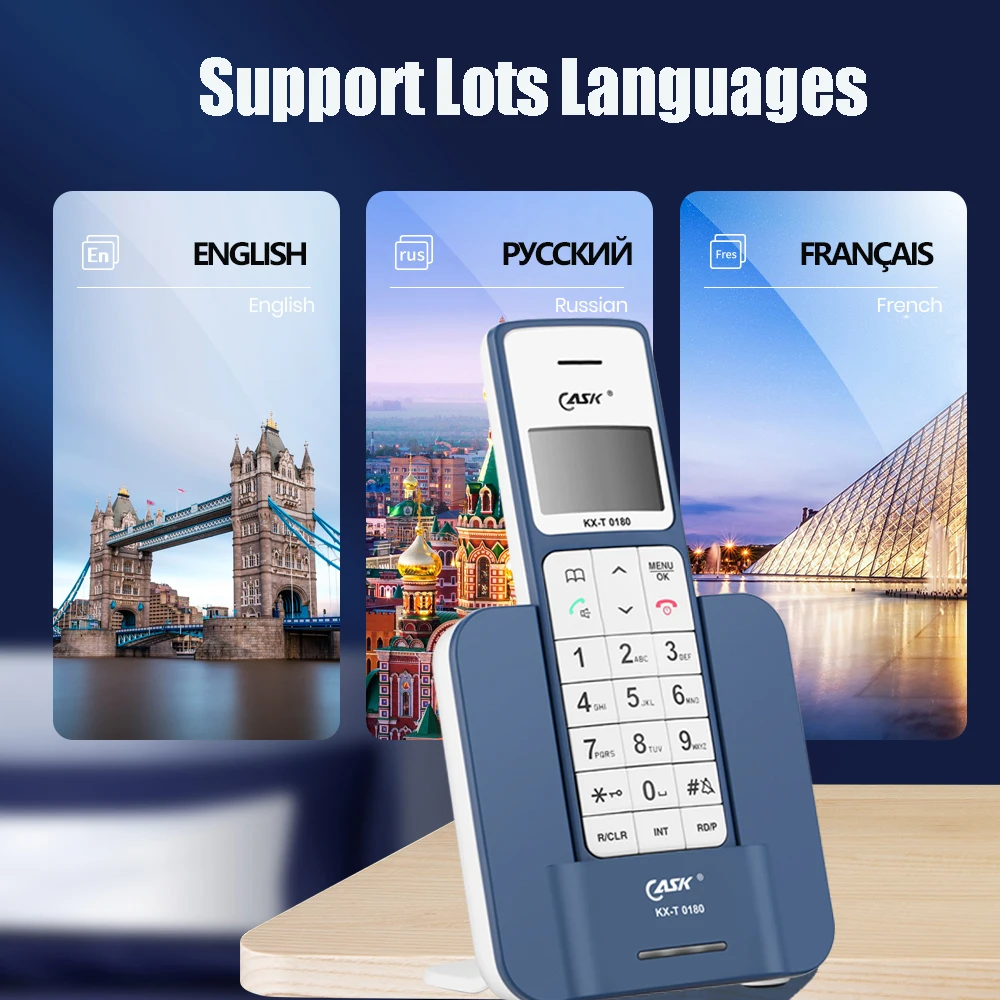 Wireless Phone Telefone Russian English Spain Language Fixed Telephones With Call ID Handsfree Wireless Fixed Phone For Home