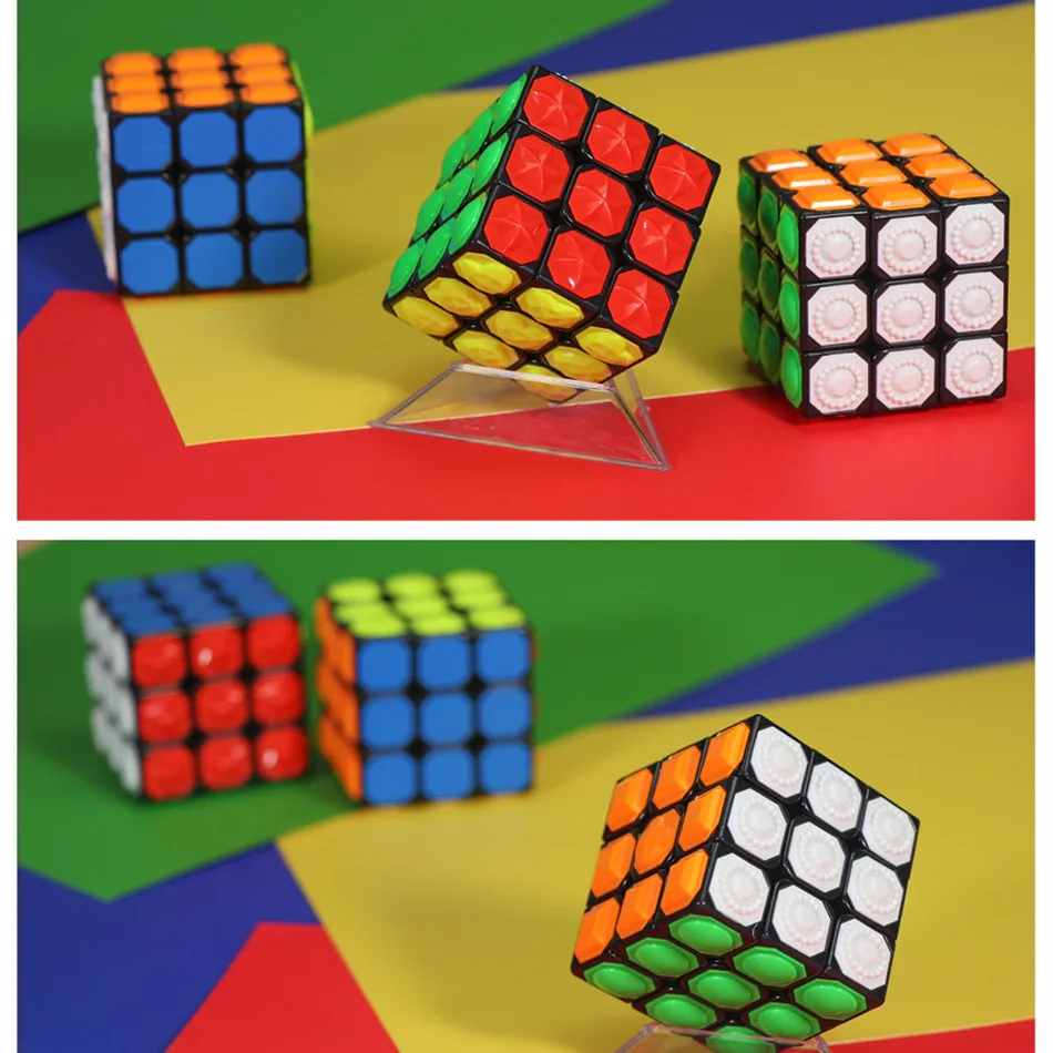 YongJun YJ-Stickerless Finger Touch Cube ، 3x3x3 ، لعبة ألغاز ، لعبة للأطفال ، هدية عمياء للأطفال