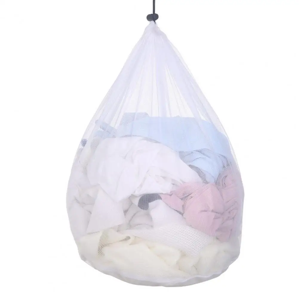 Laundry Bag Adjustable Buckle Hard to Twist Nylon Laundry Washing Bag for Home