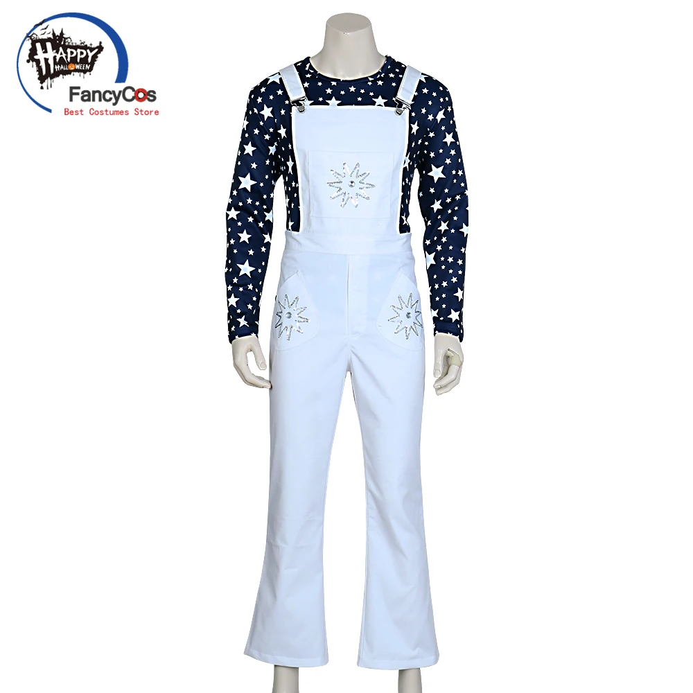 Musical Movie Rocketman Elton John Cosplay Costume Bib Pants Adult Unisex Stage Preformance Suit for Halloween Carnival Party