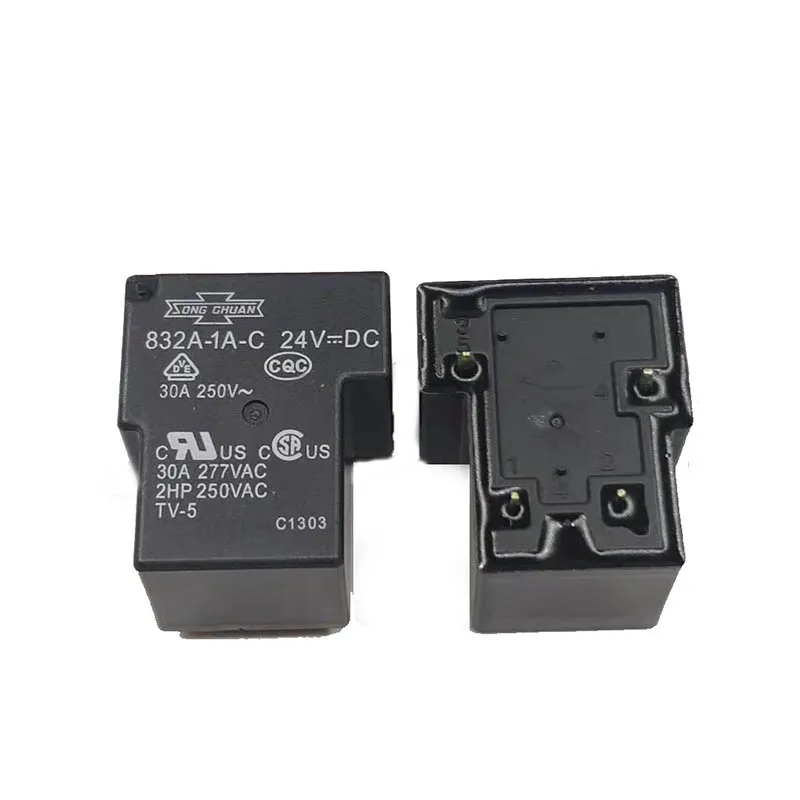 

Free shipping 5PCS HOT NEW 832A-1A-C-24VDC 832A-1A-C 832A 1A C 832A1AC24VDC 832A1AC 24V relay 24VDC DC24V 24V 30A 4PIN