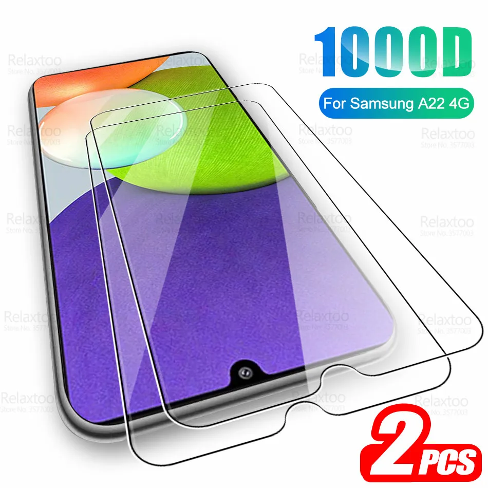 For Samsung A22 4G Glass 2pcs Tempered Glass For Samsung Galaxy A 22 SM-A225F 6.4