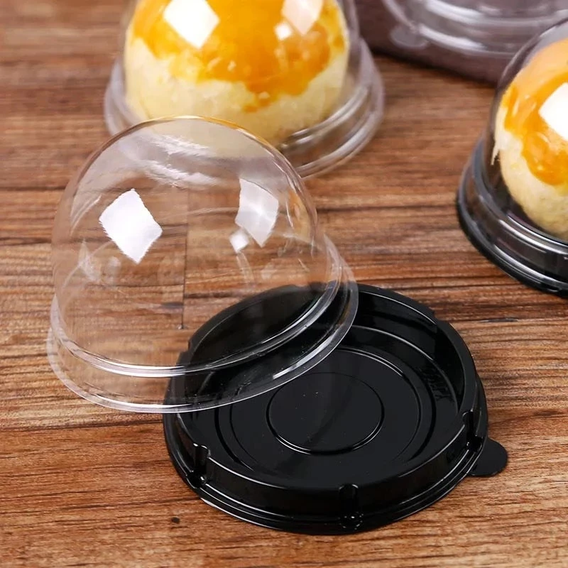 New Round Plastic Moon Cake Box Container Transparent Mooncake Dome Boxes Baking Packing Box