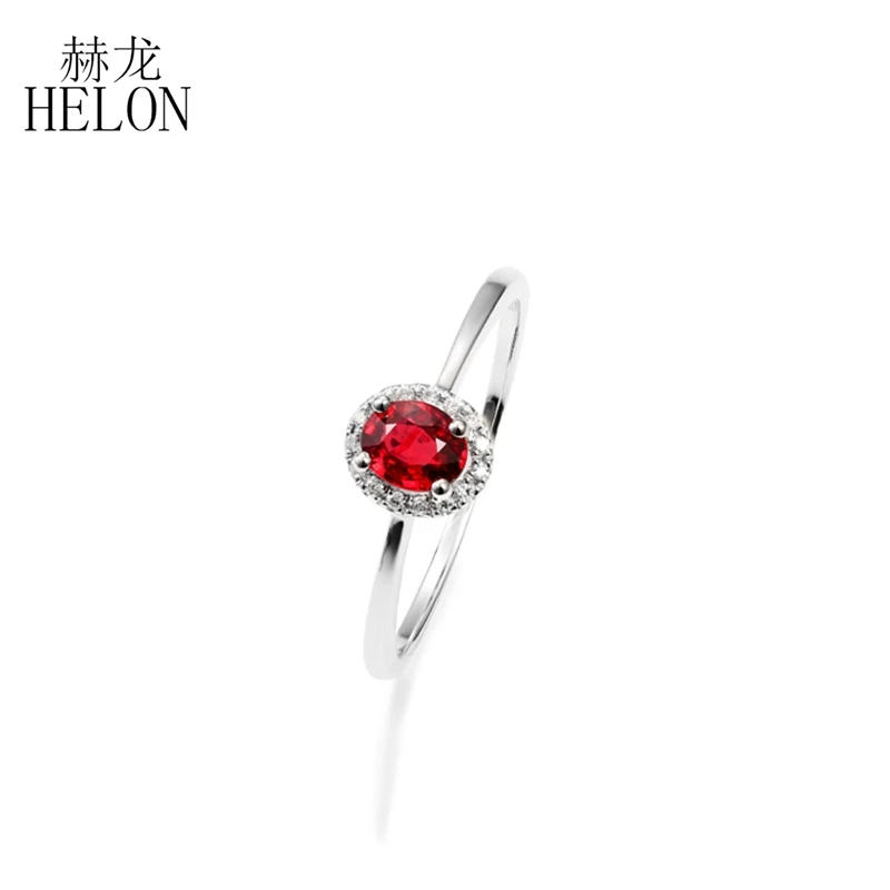 HELON Solid 18K W/Y/R Gold Ring For Women Genuine Shiny Diamond Fancy Natural Sapphire Engagement Anniversary Chic Fine Jewelry