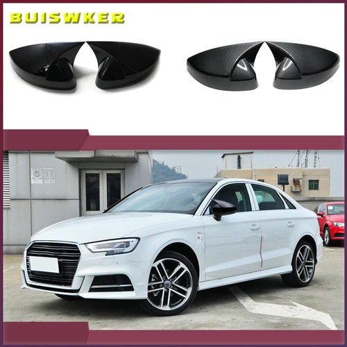 Para Audi A3 S3 8V RS3 2013 2014 2015 2016 2017 2018 2019 funda para espejo retrovisor patrón de fibra de carbono o cubierta negra