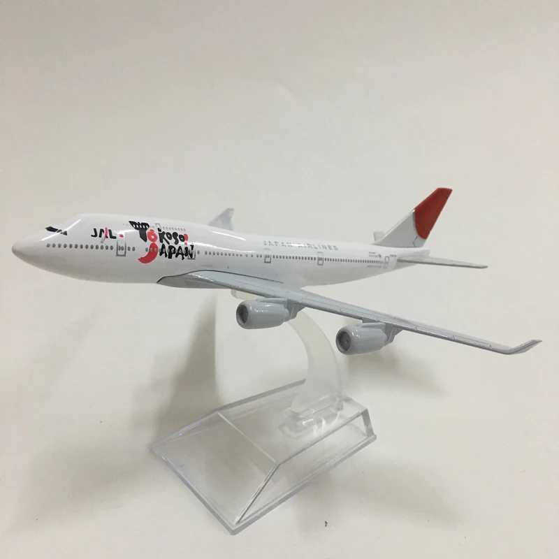 JASON TUTU-Modèle réduit d'avion Boeing 747 du Japon Airlines, 16cm, avion en métal moulé sous pression, échelle 1/400