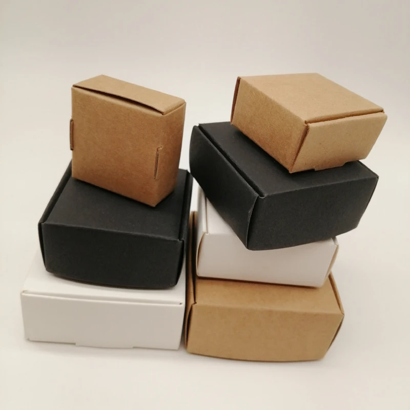 50pcs White/Black/kraft Paper Gift Box Kraft Paper Box for Gifts Birthday Party Wedding Candy Box Storage Packing Box Wholesale