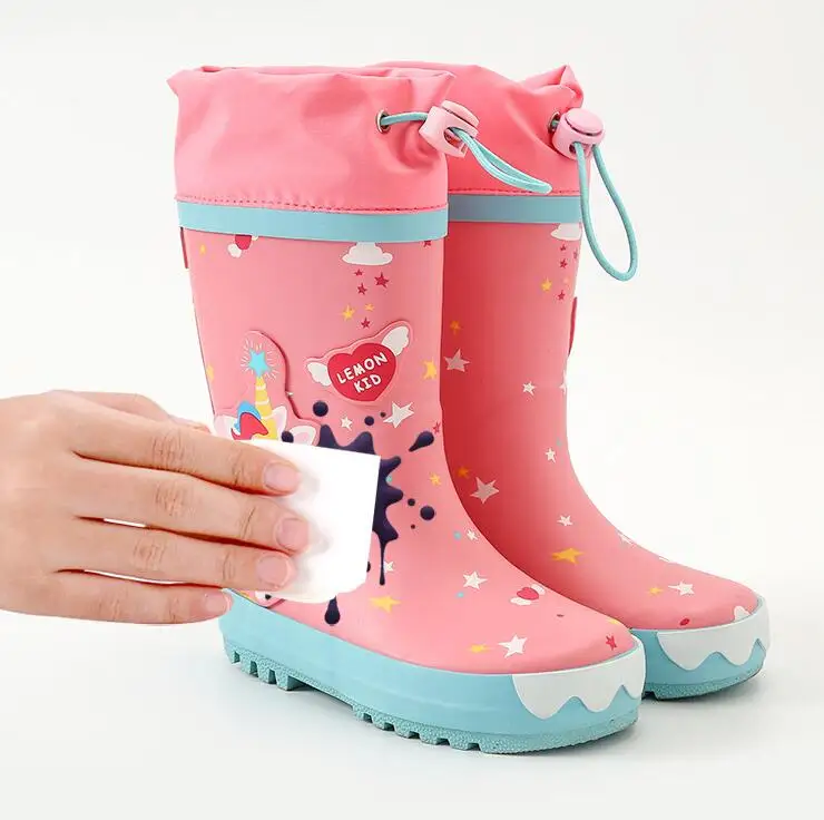 New Cute Unicorn Rain Boots Kids Boy Girls Rubber Boots New Cartoon Children Waterproof Shoes Non-slip Baby Water Shoes