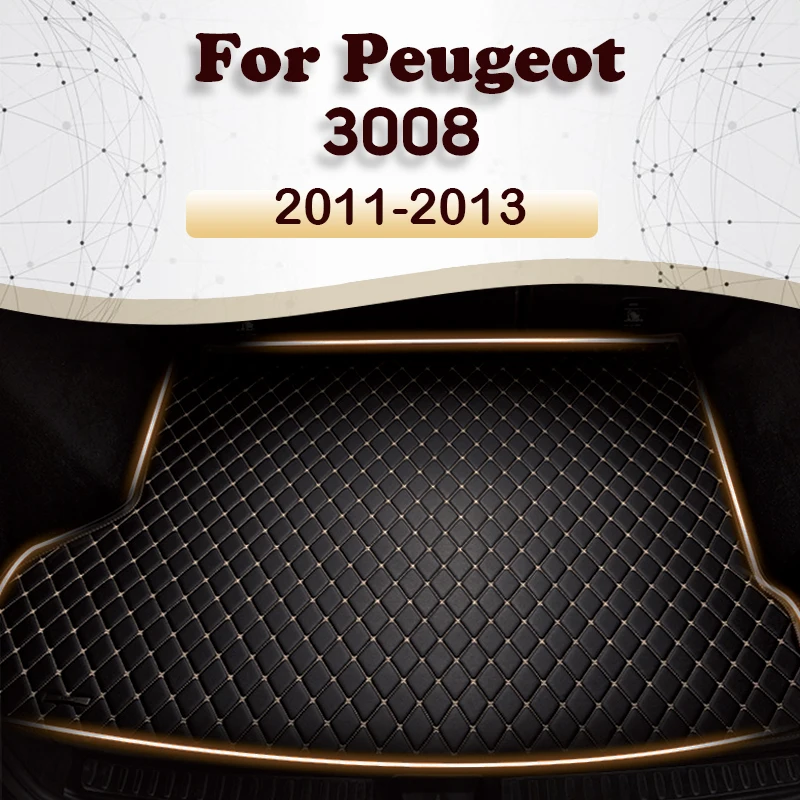 Car Trunk Mat For Peugeot 3008 2011 2012 2013 Cargo Liner Carpet Interior Parts Accessories Cover