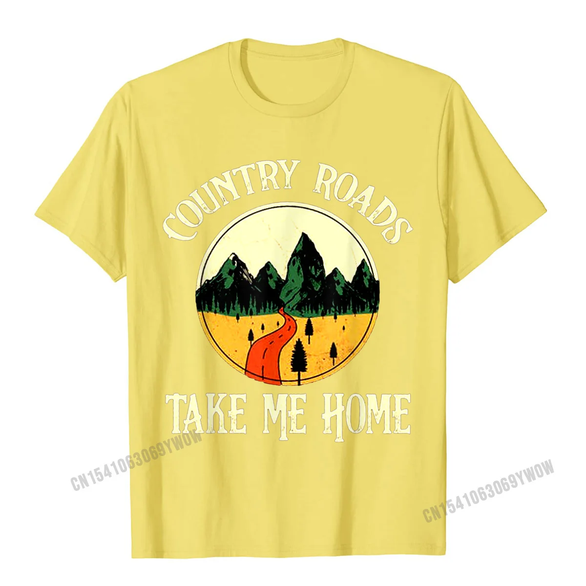 Country Roads Take Me Home T-Shirt Camisas Men Cotton Men's Tshirts Custom Tops Tees Plain Simple Style