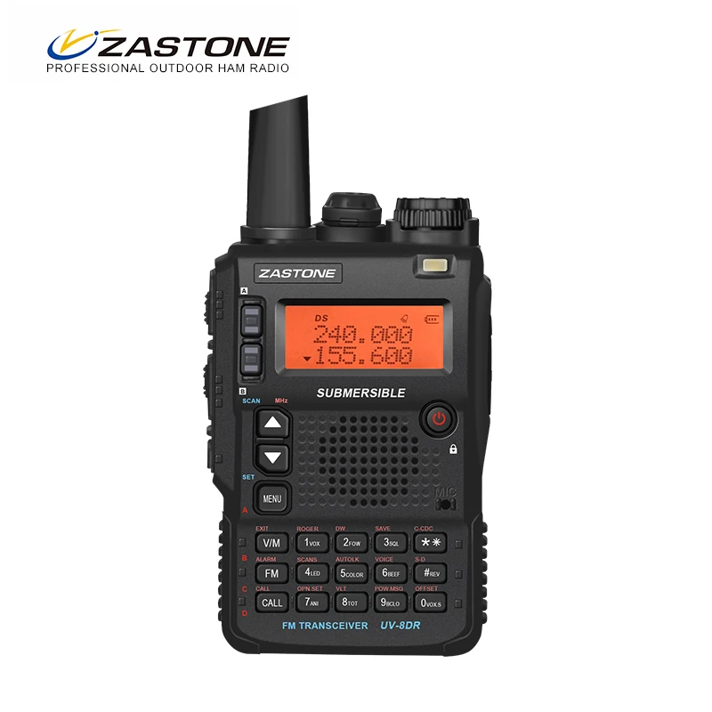 Walkie Talkie Zastone UV-8DR VHF/UHF 136-174MHz 240-260MHz 400-520MHz  tri band 128 CH UV8DR Two Way Radio ham Radio Comunicador