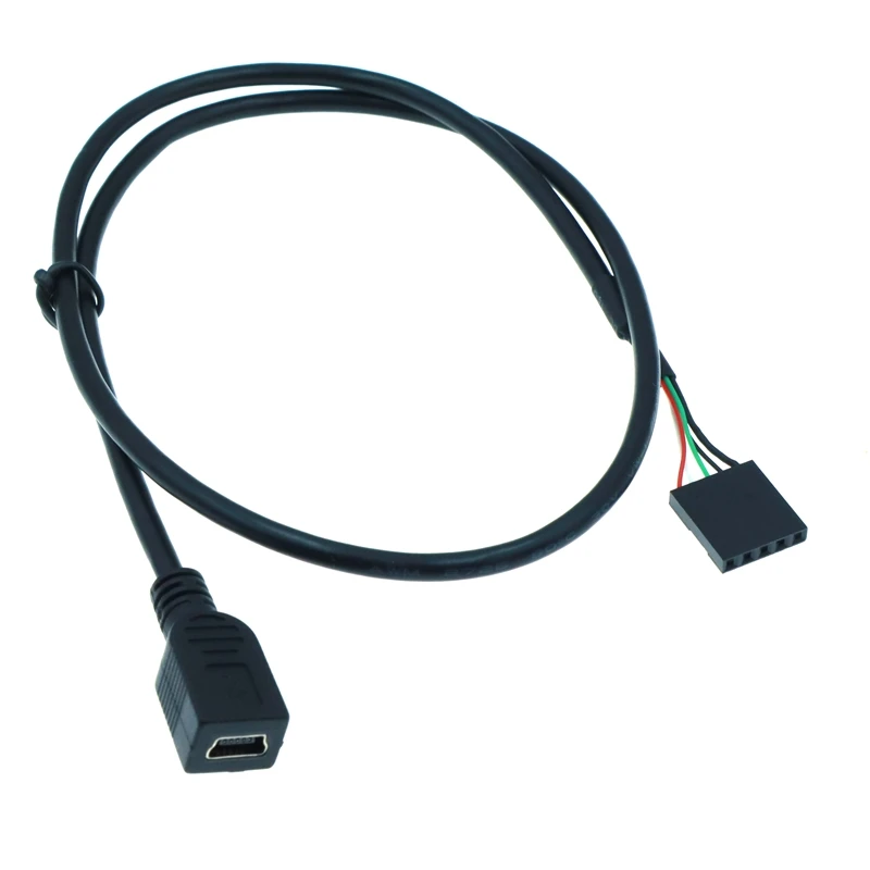 For computer hosts 90 Degree Elbow Mini USB Male to Female to DuPont 5 pin Female Computer Case Motherboard PC Cable