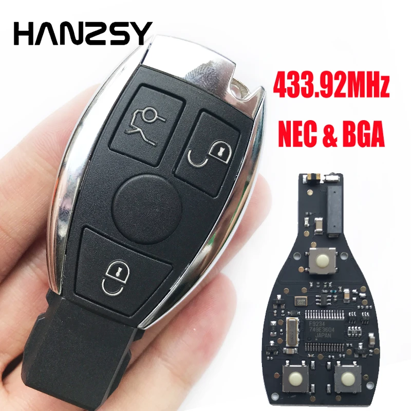 

3 buttons 433MHz/315MHz Smart key For Mercede Benz Year 2000+ Supports NEC&BGA Type Keyless Entry Fob Car Remote Key