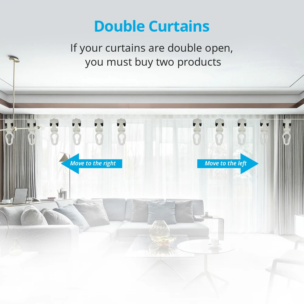 Hook of Zemismart Electric Curtain for S Fold Curtains Snake Tape Curtain 6cm 8cm