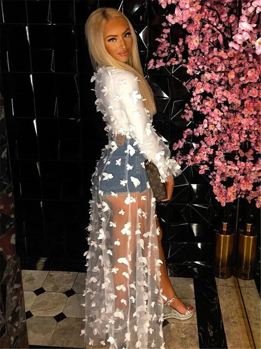 2021 Bãi Biển Mùa Hè Áo Bao-Bộ Lưu Điện Sexy Đi Biển Đi Chơi Đồ Bơi Bao Quan Điểm Dài Cardigan Hàng Đầu