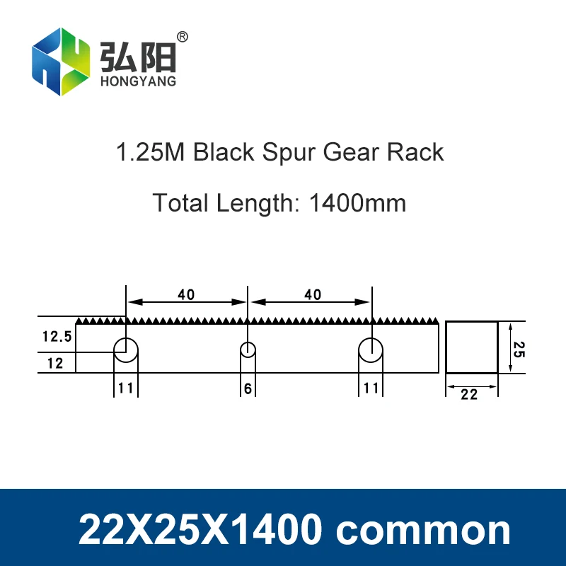Imagem -02 - Mod em Linha Reta Cremalheira de Dente 1400 mm e Pinhão Guia Linear de Aço 22x25x1400 mm Pinhão de Aço de Metal para Faça Você Mesmo Torno Cnc 1.25