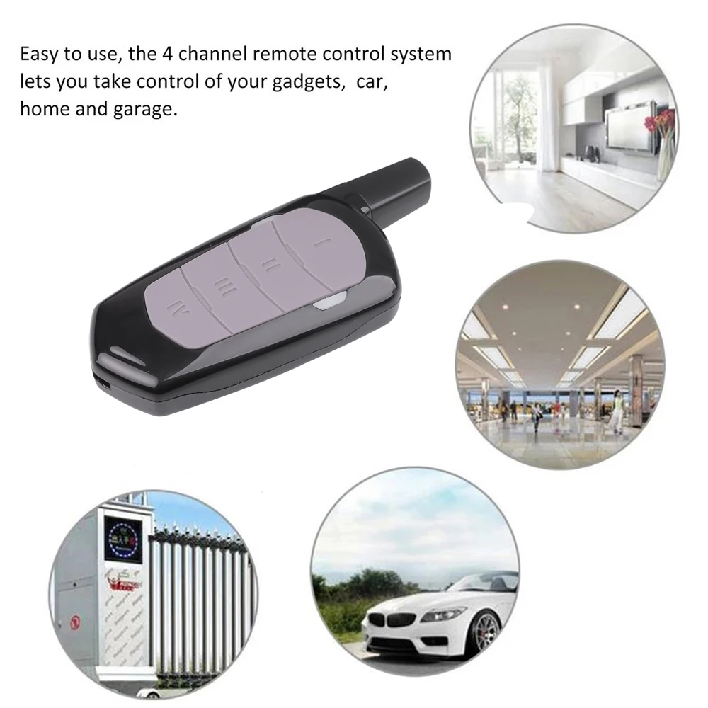 433.92 Mhz 4 Key Garage Gate Door Opener Duplicator Copy Remote Controller 433MHZ Remote Control Clone Cloning Code Car Newest