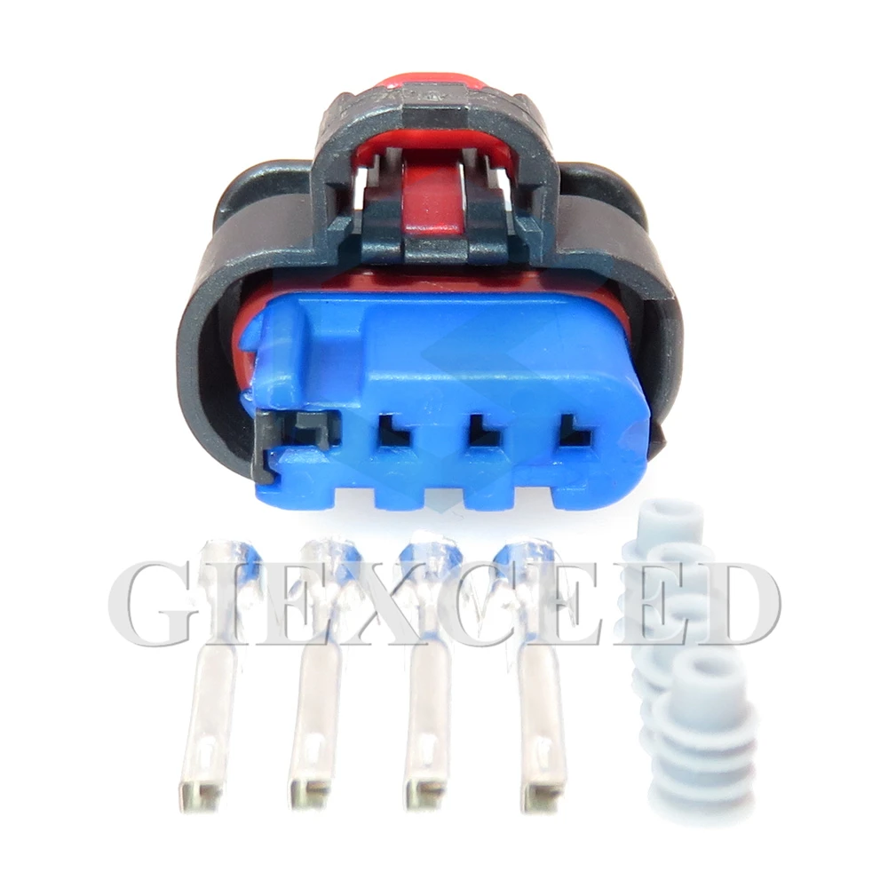 2 Sets 4 Pin Automotive Waterproof Connector 1-2203773-1 1-2296696-1 Electric Cable Socket 1.2 Series AC Assembly Auto Parts