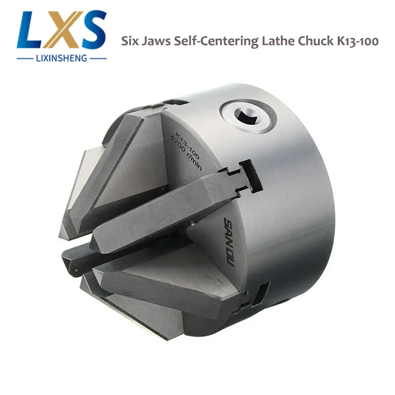 6 Jaw Self-center Lathe Chuck K13-100 Hardened Reversible Mounting Tool For Drilling Woodworking