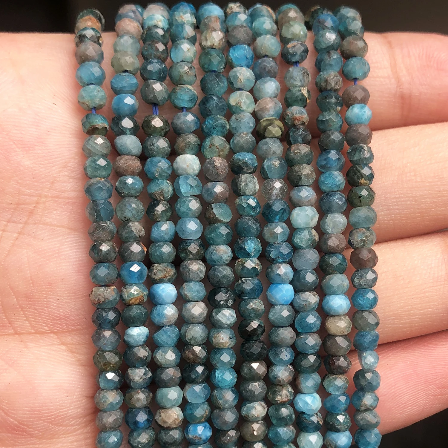 Blue Apatite Faceted Stone Beads Loose Spacer Beads for Jewelry Making Earrings DIY Necklace Bracelet Charms15