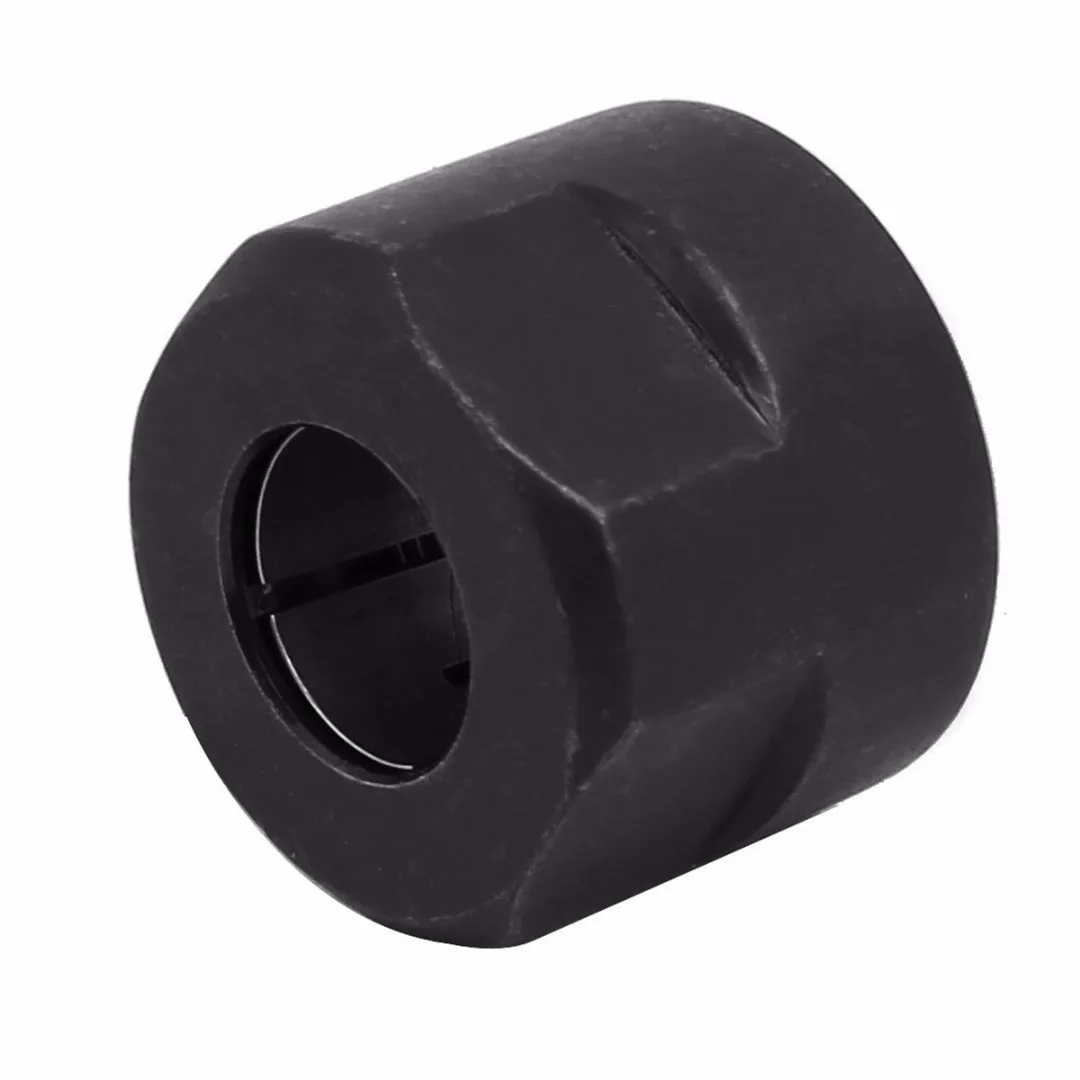 1pc Black Metal Collet Nut Plunge Router Parts 12.7mm Center Hole Diameter 22.5x27mm For Makita 3612