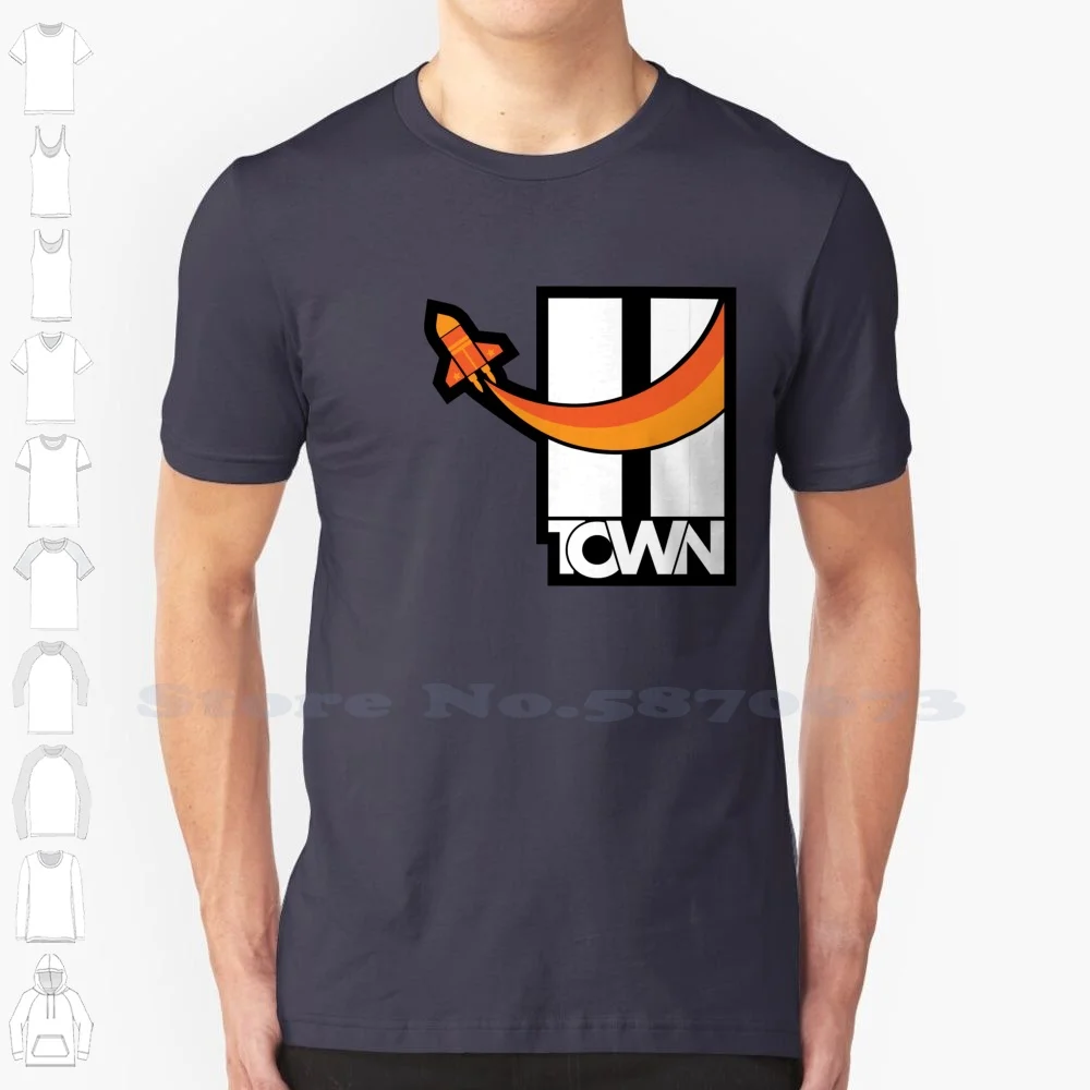 H-Town White Tshirt For Men Women Houston H Lounge Center Moon