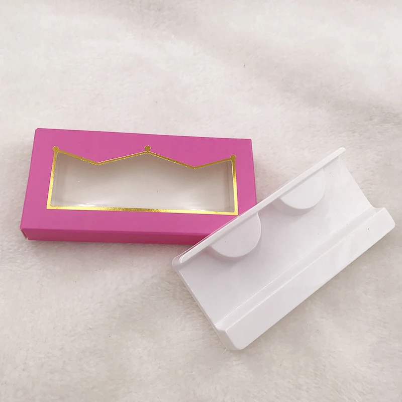 3D Mink Eyelashes Custom Packaging Empty Paper Box Pink Crown Lash Box