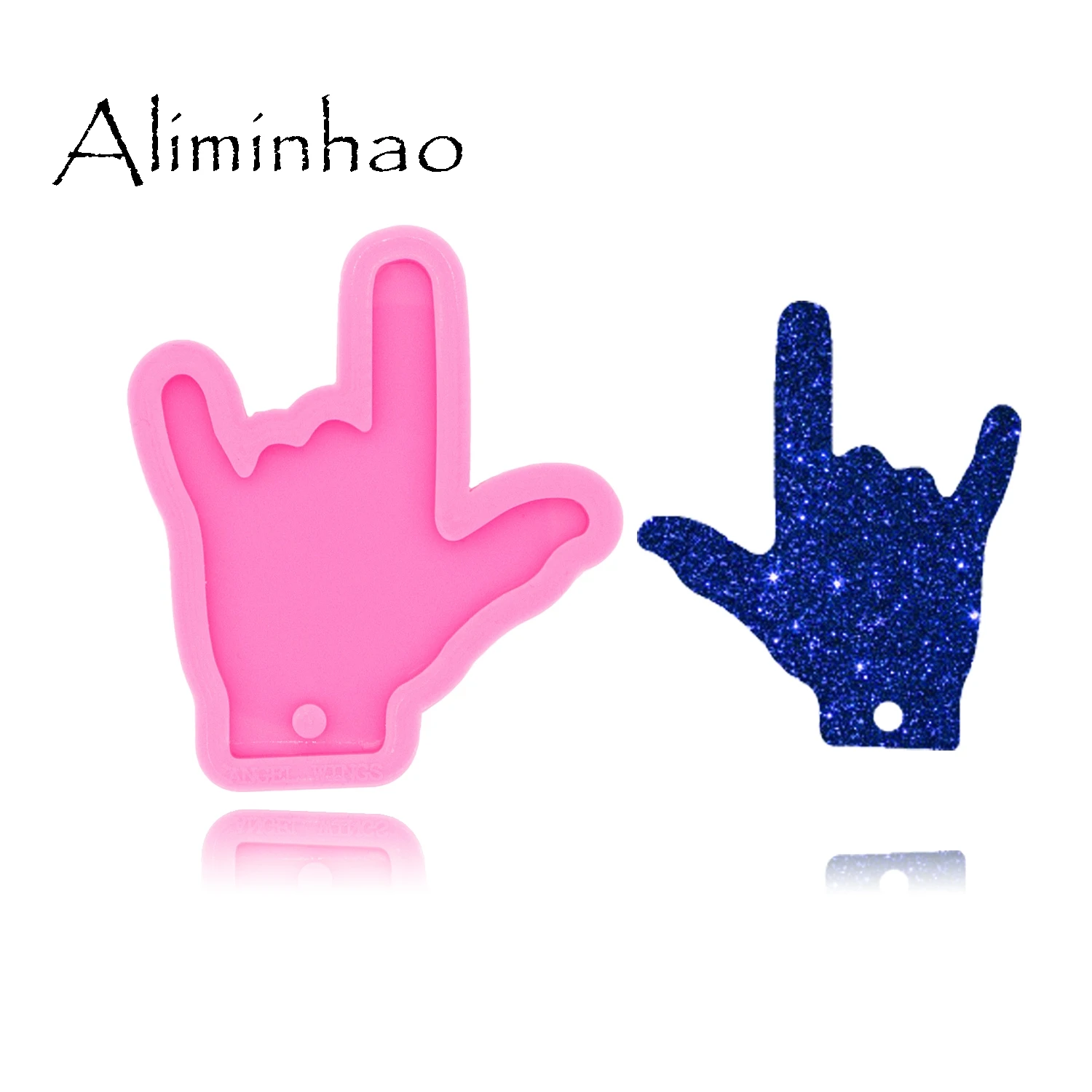 DY0118 Shiny Silicone I Love You In Sign Language Hand Molds DIY Epoxy Resin Molds for Jewelry Decorative Craft Mold