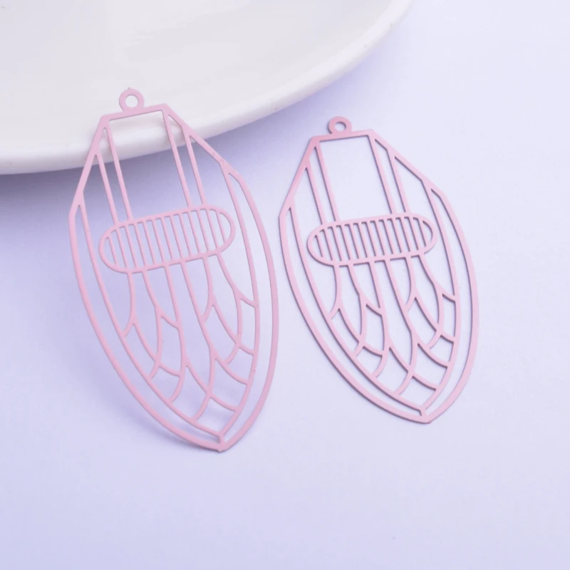 30 Stück AB6266 26*50mm Filigrane Ausgehöhlte Anhänger DIY Ohrring Anhänger Hängender Schmuck Dekoration – Detail 6