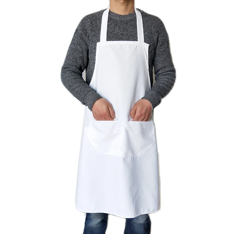 Waterproof Oil Cooking Apron Chef Aprons Women Men Kitchen Apron With Front Pocket Solid Color Dish Washing Cleaning Accessories