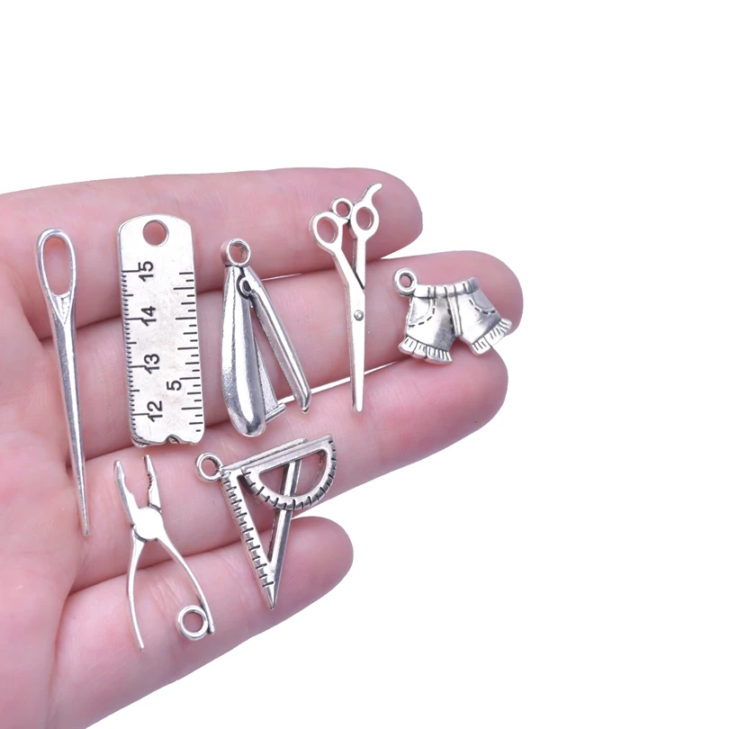 15pcs Sewing Accessories Charm Pendants For Women Men DIY Jewelry Making Necklace Earrings Personality Handmade Alloy Materials