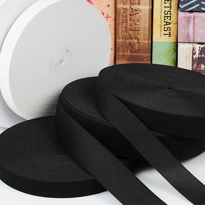 

3M 75mm Nylon White Black Elastic Bands DIY Belt Ribbon Dress Pants Shoes Clothing Rubber 4cm Webbing Garment Sewing Accessory