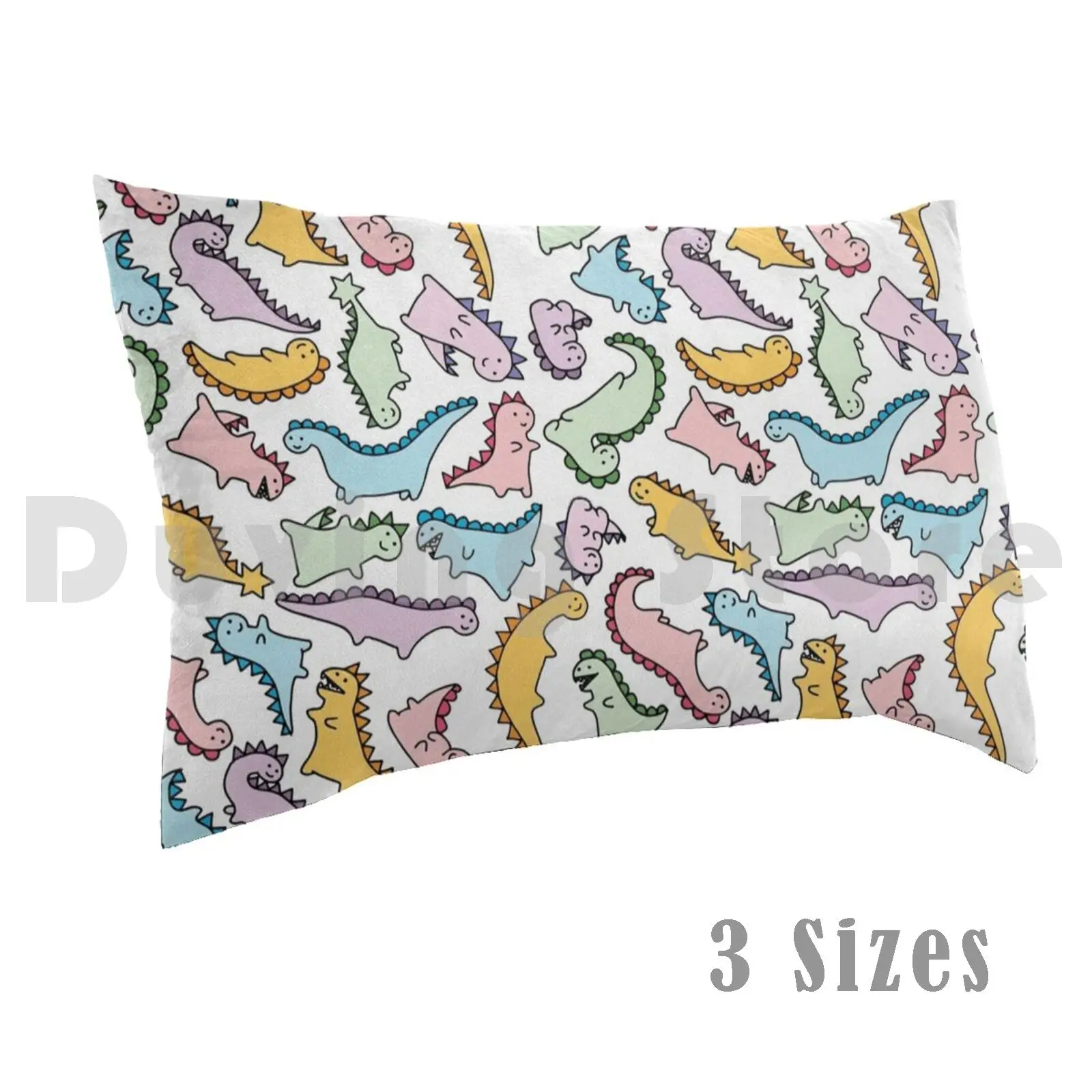 Pillow Case Cute Dino Explosion 609 Cute Dino Dinosaur Kawaii Japan Tokyo Colorful Pastel Dinos