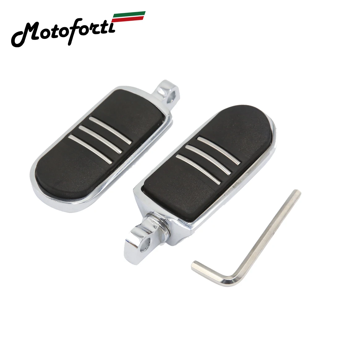 Motoforti Chrome Male Mount Streamliner Footpegs Foot Rest For Harley Davidson Motorcycle