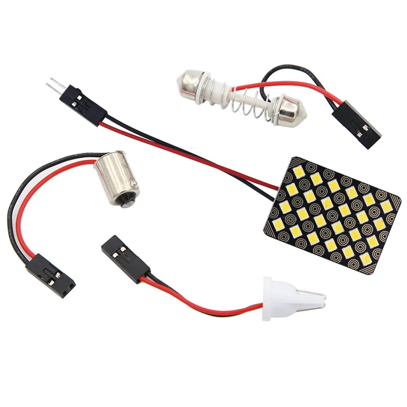Big Promotion T10 COB 12 24 36 48SMD Festoon Dome BA9S 3Adapter LED Light Panel Car Interior Reading Map Parking Bulb Lamp DC12V