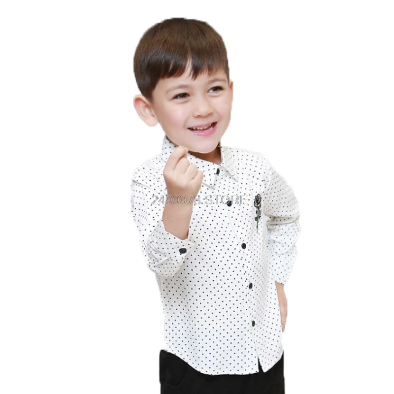 Brand Shirts For Boys Autumn Kids Cotton Shirts Children Clothing Boys Teenage Sports School Uniform Formal Dress Shirts