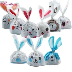 10PCS/Lot Cute Rabbit Ear Cookie & Candy Bags Animals Self-Adhesive Plastic Bag For Biscuits Snack Wedding Favors Gifts Supplies